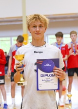 Pilt: EMV 2023 C klass parim mängija Markus Kasemaa Jarl Tallinna Käsipalliakadeemia.JPG